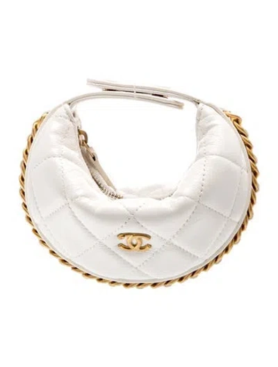 Pre-owned Chanel Mini Chain Around Pouch In Neutrals