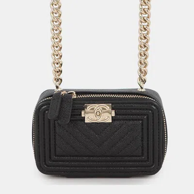 Pre-owned Chanel Mini Chain Clutch Black Caviar Leather