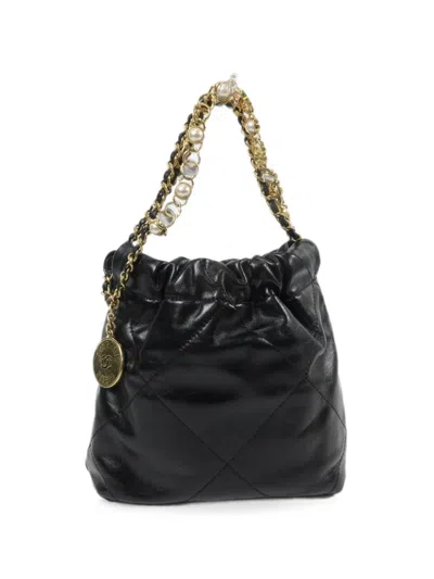 Pre-owned Chanel Mini  22 Chain Shoulder Bag In Black