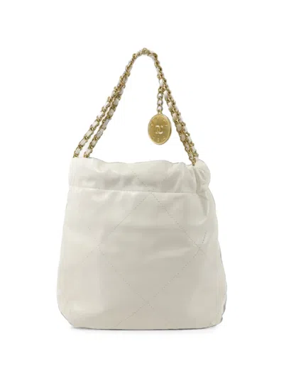 Pre-owned Chanel Mini  22 Chain Tote Bag In White
