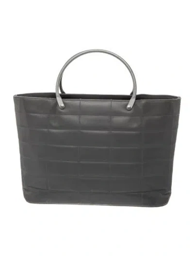 Pre-owned Chanel Mini Chocolate Bar Tote In Gray