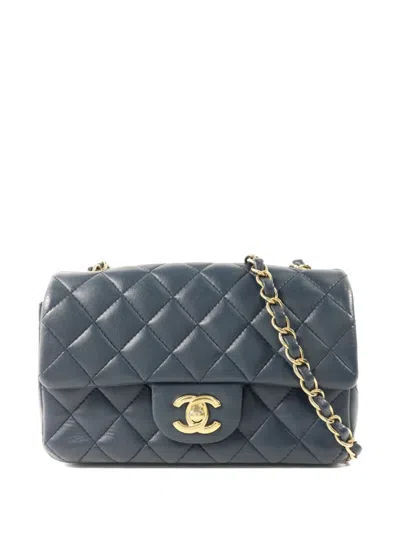 Pre-owned Chanel Mini Classic Cc Shoulder Bag In Blue