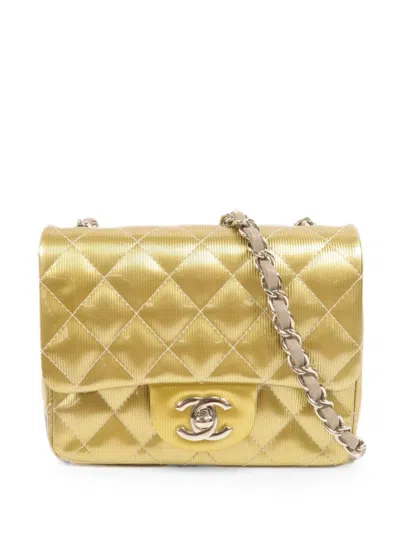 Pre-owned Chanel Mini Classic Cc Turn-lock Shoulder Bag In Gold