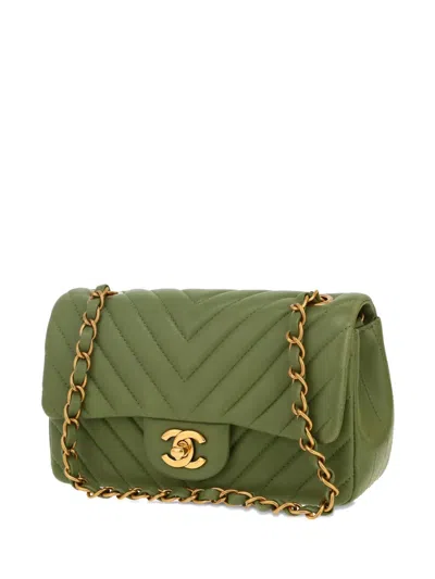 Pre-owned Chanel Mini Classic Flap Chevron Shoulder Bag