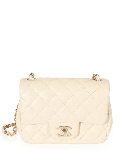 Pre-owned Chanel Mini Classic Flap Crossbody Bag In Neutrals