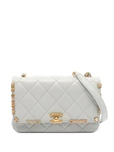 Pre-owned Chanel Mini Classic Flap Shoulder Bag In Blue