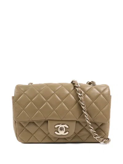 Pre-owned Chanel Mini Classic Quilted Shoulder Bag In Neutral