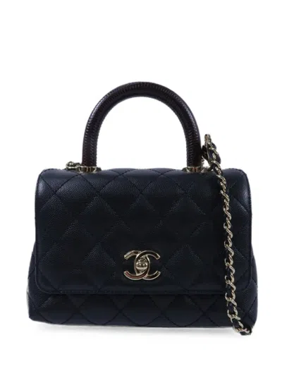 Pre-owned Chanel Mini Coco Handle Shoulder Bag In Black