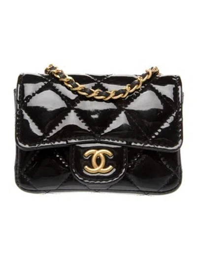 Pre-owned Chanel Mini Coco Hearts Belt Bag In Black