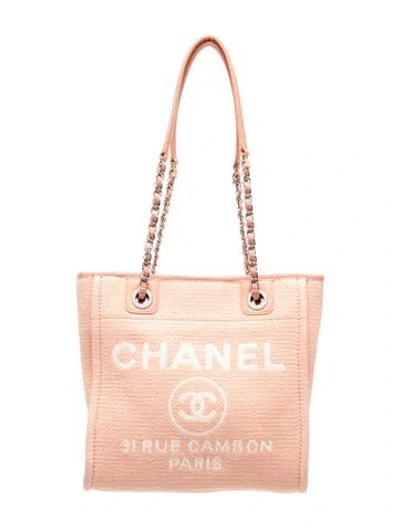 Pre-owned Chanel Mini Deauville Shopping Tote In Pink