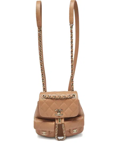 Pre-owned Chanel Mini Duma Backpack In Brown