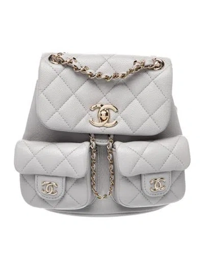 Pre-owned Chanel Mini Duma Backpack In Grey