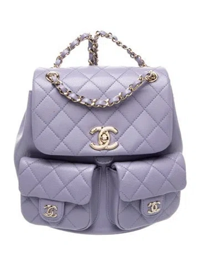 Pre-owned Chanel Mini Duma Backpack In Purple