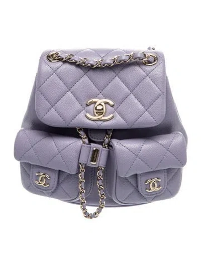 Pre-owned Chanel Mini Duma Backpack In Purple