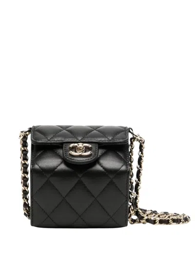 Pre-owned Chanel Mini Flap Accordion Jewellery Box In Black
