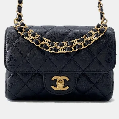 Pre-owned Chanel Mini Flap Bag Black Caviar Leather