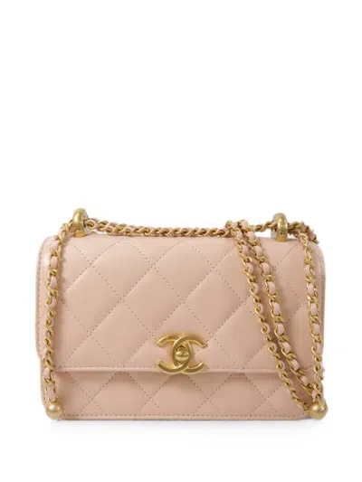 Chanel Mini Flap Cc-turn-lock Shoulder Bag In Neutral