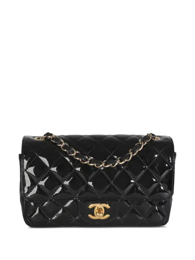 Pre-owned Chanel Mini Flap Quilted Chain-strap Satchel Bag In Black