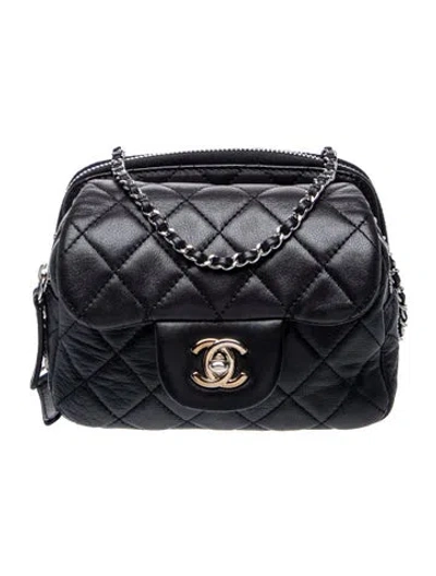 Pre-owned Chanel Mini Flap Wallet On Chain In Black