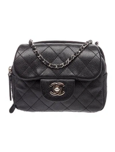 Pre-owned Chanel Mini Flap Wallet On Chain In Black