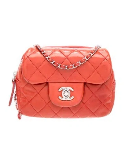Pre-owned Chanel Mini Flap Wallet On Chain In Red