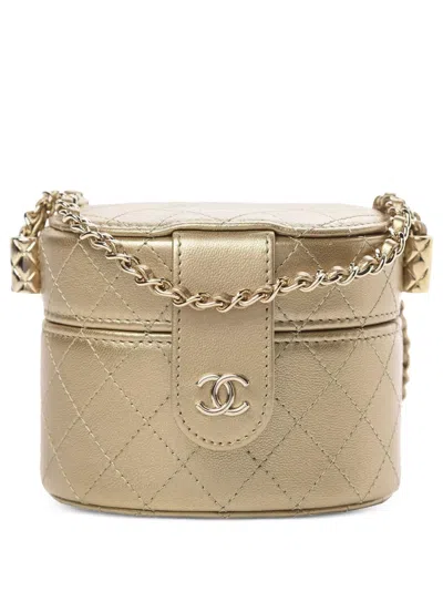 Pre-owned Chanel Mini Jewellery-box Crossbody Bag In Gold