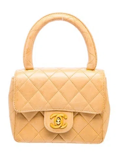 Pre-owned Chanel Mini Kelly Flap In Neutral