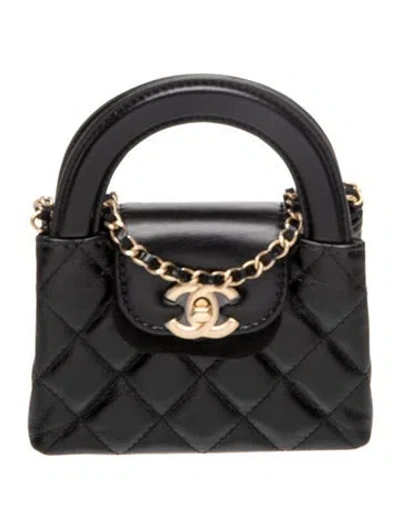 Pre-owned Chanel Mini Kelly Nano Shopper In Black
