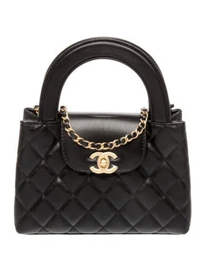 Pre-owned Chanel Mini Kelly Shopper In Black