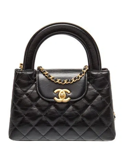 Pre-owned Chanel Mini Kelly Shopper In Black