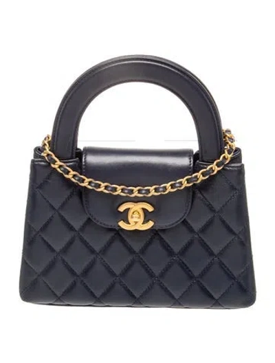 Pre-owned Chanel Mini Kelly Shopper In Blue