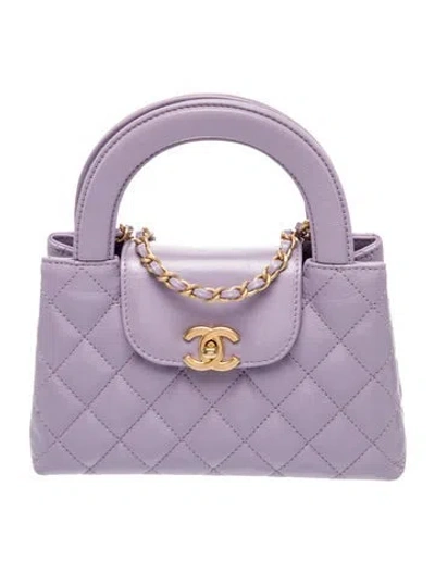 Pre-owned Chanel Mini Kelly Shopper In Purple