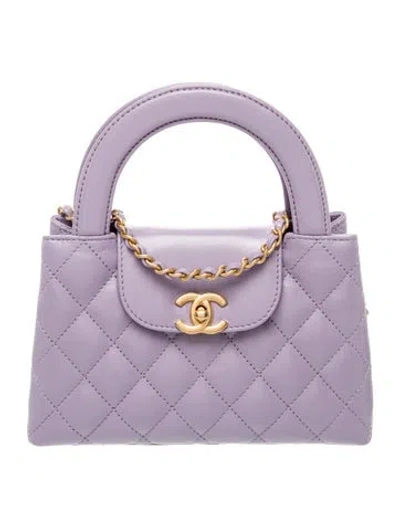 Pre-owned Chanel Mini Kelly Shopper In Purple