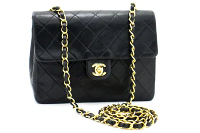 Pre-owned Chanel Mini Matelassé Leather Shoulder Bag () In Black