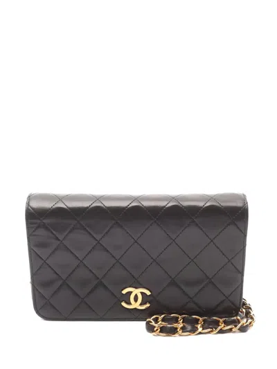 Pre-owned Chanel Mini Matelassé Shoulder Bag In Black