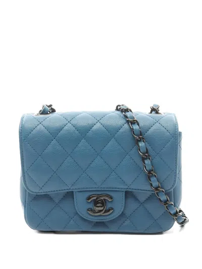 Pre-owned Chanel Mini Matelasse Shoulder Bag In Blue