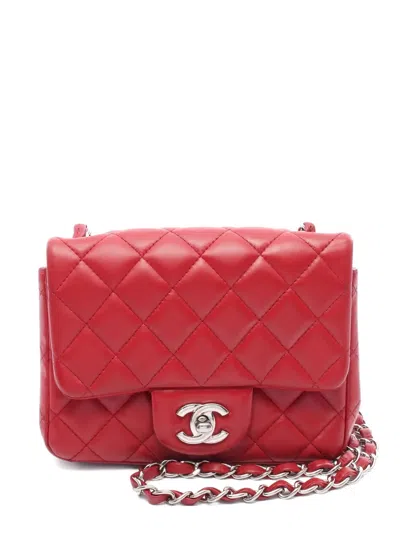 Pre-owned Chanel Mini Matelassé Shoulder Bag In Red