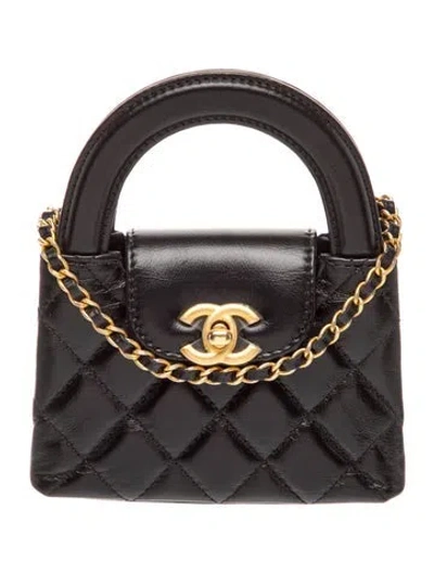 Pre-owned Chanel Mini Nano Kelly Shopper In Black