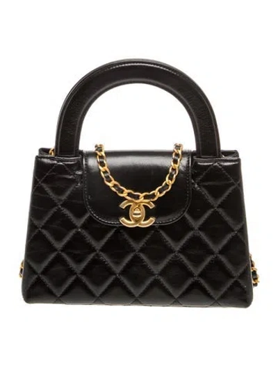 Pre-owned Chanel Mini Nano Kelly Shopper In Black