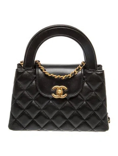 Pre-owned Chanel Mini Nano Kelly Shopper In Black