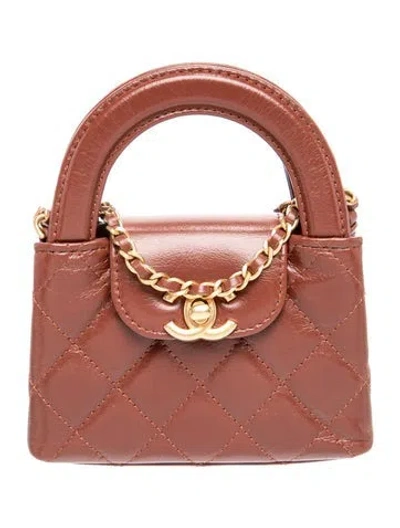 Pre-owned Chanel Mini Nano Kelly Shopper In Brown