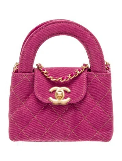Pre-owned Chanel Mini Nano Kelly Shopper In Pink