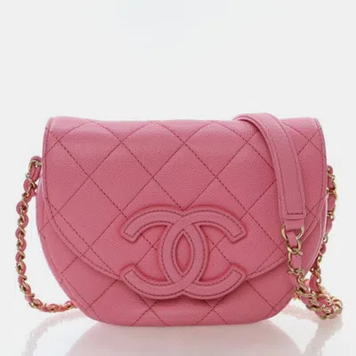 Pre-owned Chanel Mini Pink Caviar Messenger Bag