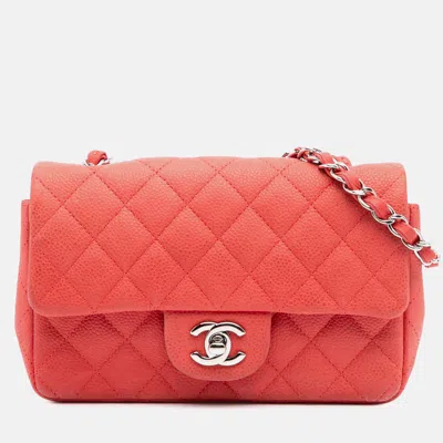 Pre-owned Chanel Mini Rectangular Classic Caviar Single Flap