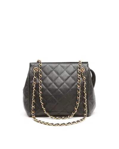 Pre-owned Chanel Mini Shopping Tote Bag In Black