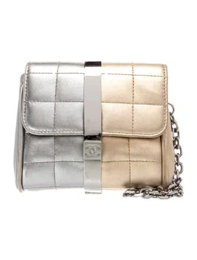 Pre-owned Chanel Mini Square Quilt Wristlet In Multi