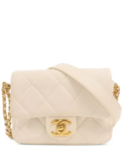 Pre-owned Chanel Mini Twist Your Buttons Shoulder Bag In White