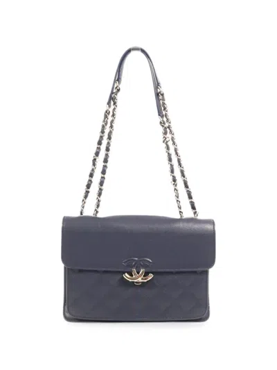 Pre-owned Chanel Mini Urban Companion Shoulder Bag In Blue