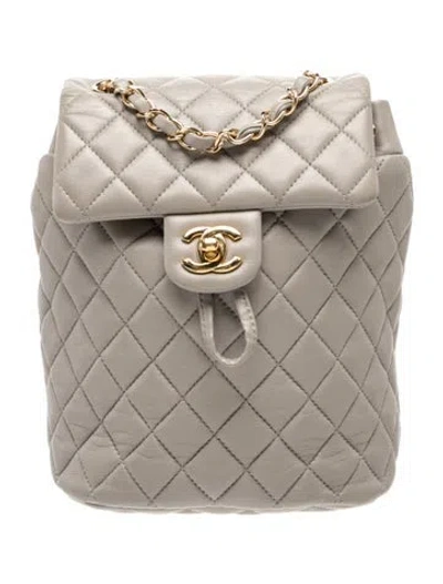 Pre-owned Chanel Mini Urban Spirit Backpack In Grey