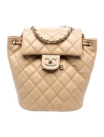 Pre-owned Chanel Mini Urban Spirit Backpack In Neutral